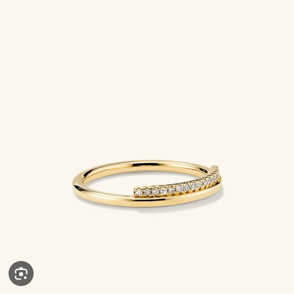Mejuri Gold Pavé Diamond Bar Stacker Ring
